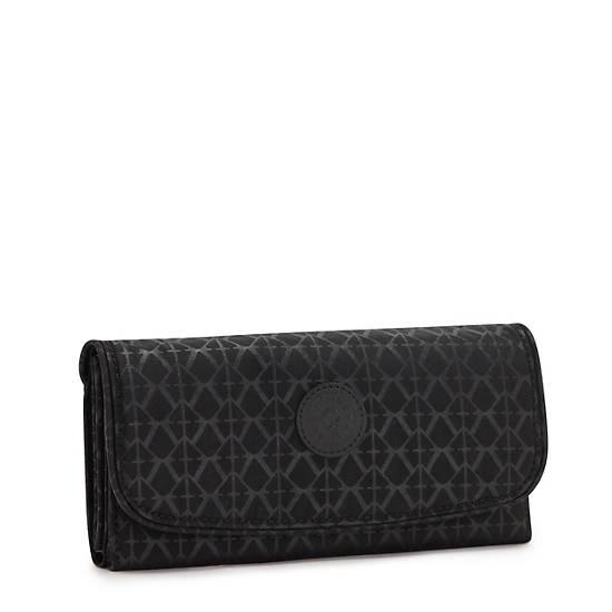 Portefeuilles Kipling Money Land Printed Snap Wallet Noir | FR 1035EB